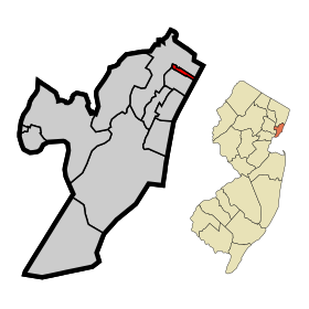 Hudson County New Jersey Incorporated and Unincorporated areas Guttenberg Highlighted.svg