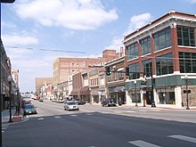 Historic district at 6th and Main, looking north, 2010 Joplin Downtown Historic District.jpg