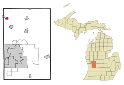 Location of Kent City, Michigan