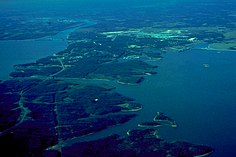 Lago Barkley (a la derecha) y lago Kentucky