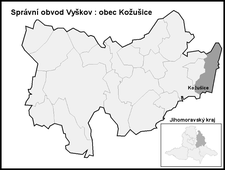 Kožušice na mapě