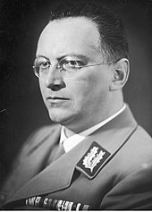 Konrad Henlein, leader of the Sudeten German Party (SdP), a branch of the Nazi Party of Germany in Czechoslovakia Konrad Henlein (1898-1945).jpg