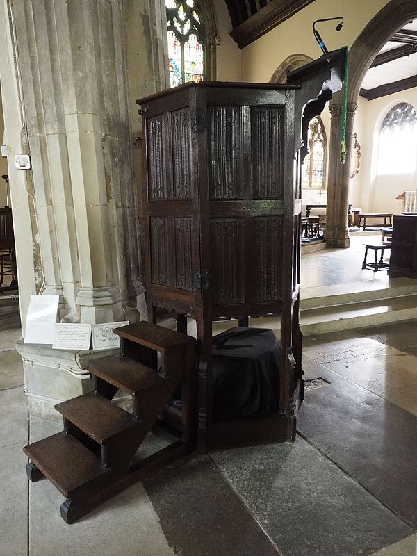 The pulpit from which Latimer preached in St Edward's Church, Cambridge