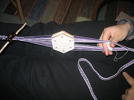 Shuttleless tablet weaving, Finland (image of finished band).