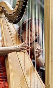 Una moderna arpa, suonata da Lavinia Meijer