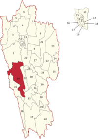 Legislative Assembly constituencies of Mizoram (Thorang highlighted).png