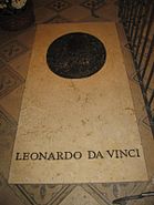 Leonardo da Vinci tomb in the chapel of Saint-Hubert.