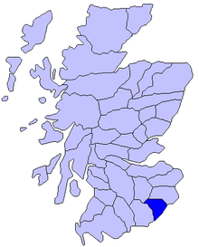 Map of Scotland showing the district of Liddesdale