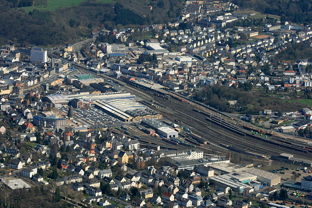 Aerial view of the station from the west
