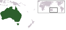 Australia is located in the Southern Hemisphere. LocationAustralia with inset.png