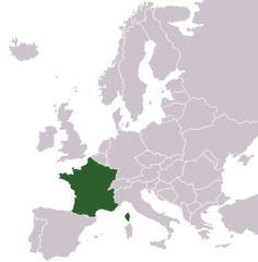 Location of France in Europe