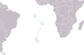 Острова Святой Елены, Вознесения и Тристан-да-Кунья на карте мира