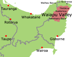 Местоположение на долината Waiapu