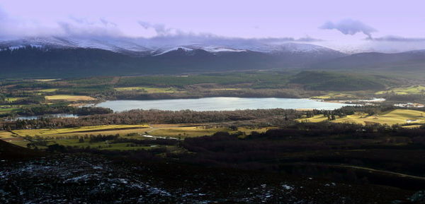 Loch Insh, possible site of Linn Garan. Dunachton is to the right of the photograph