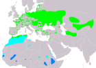 Aire de répartition de la Locustelle luscinioïde