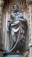 døperen Johannes.  1414-1416.  Statue av fasaden til kirken Orsanmichele, Firenze.  Bronse