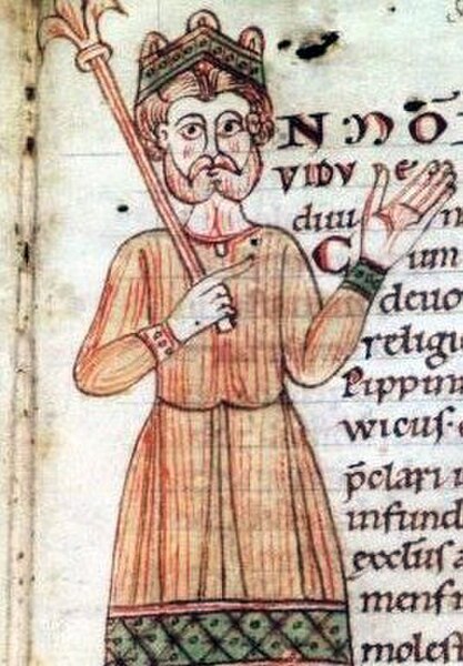 Portrait of Lothair in the Codex Eberhardi, Fulda monastery 1150/1160