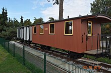 Waggons der Kleinbahngesellschaft Greifswald–Wolgast am Lubminer Bahnhof