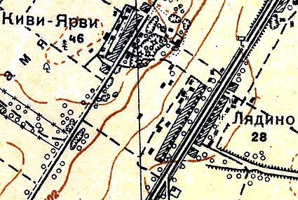 Plattegrond van het dorp Lyadino.  1931