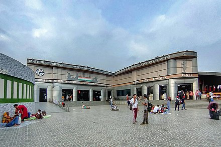 Mathura Junction railway station lies on the Delhi-Mumbai rail route.