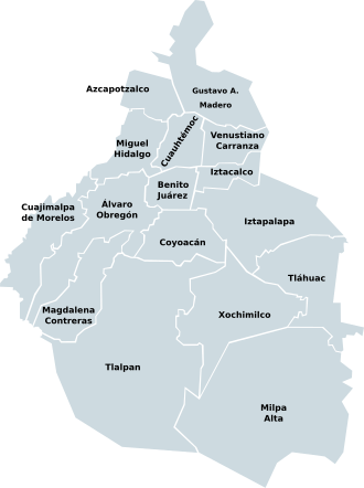 Die 16 Stadtbezirke, sogenannte delegaciones