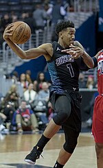 Monk with the Hornets in 2018 Malik Monk, Charlotte Hornets vs Washington Wizards 2018 (cropped).jpg