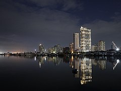 Manila Bay, Roxas Boulevard skyline night