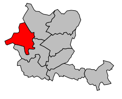 Kanton na mapě arrondissementu Libourne