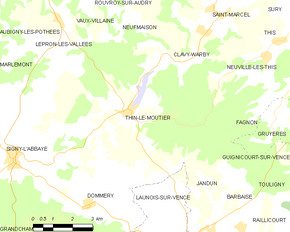 Poziția localității Thin-le-Moutier