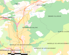 Mapa obce Septèmes-les-Vallons