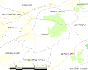 Poziția localității Lécaude