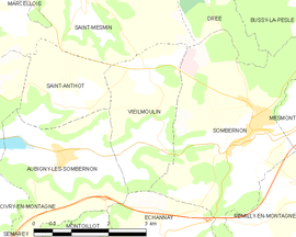 Mapa obce Vieilmoulin