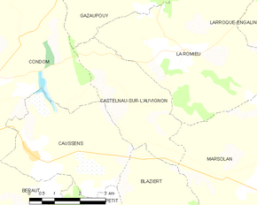 Poziția localității Castelnau-sur-l'Auvignon