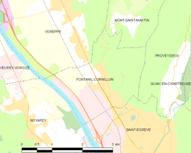 Mapa obce Fontanil-Cornillon