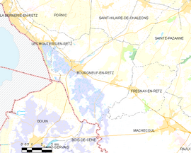 Mapa obce Bourgneuf-en-Retz