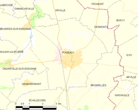 Mapa obce Puiseaux