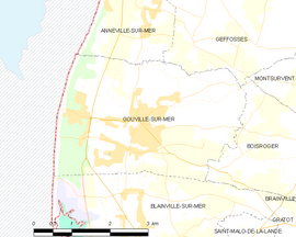 Mapa obce Gouville-sur-Mer
