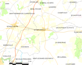 Mapa obce Le Merlerault