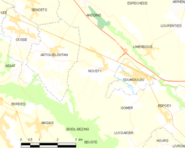 Mapa obce Nousty