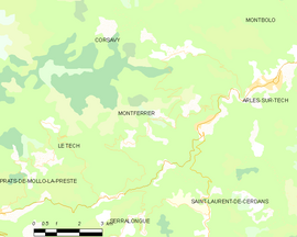 Mapa obce Montferrer