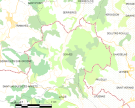 Mapa obce Cenves