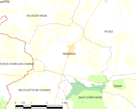 Mapa obce Parennes