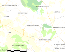 Mapa obce Hodeng-Hodenger