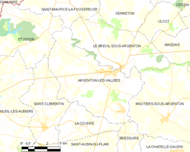 Mapa obce Argenton-les-Vallées