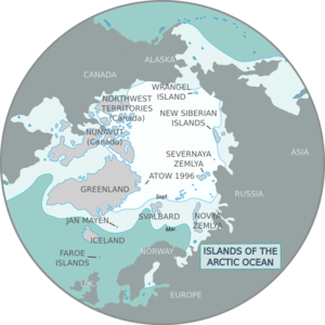 Mappa delle isole dell'oceano Artico