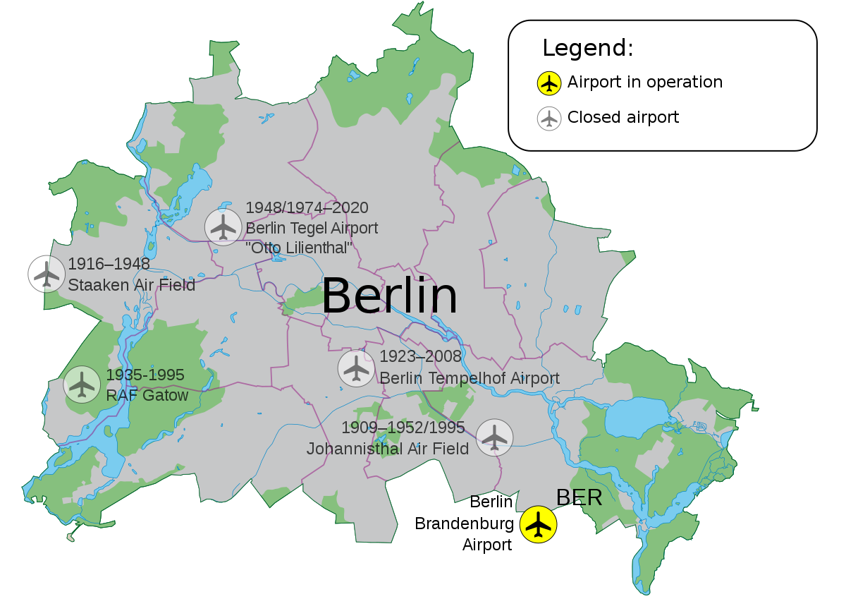 berlin karta Lista över flygplatser i Berlin – Wikipedia berlin karta