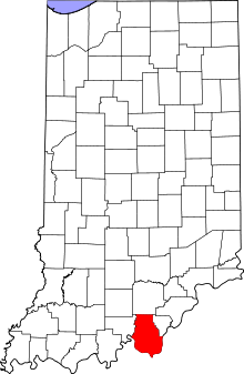 Harta e Harrison County në Indiana