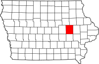 Map of Ajova highlighting Benton County