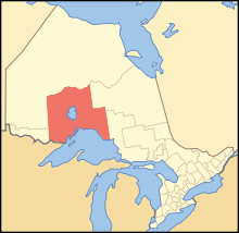 Thunder Bay District in Ontario Map of Ontario THUNDER BAY.svg