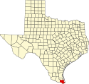 Map of Texas highlighting Cameron County.svg